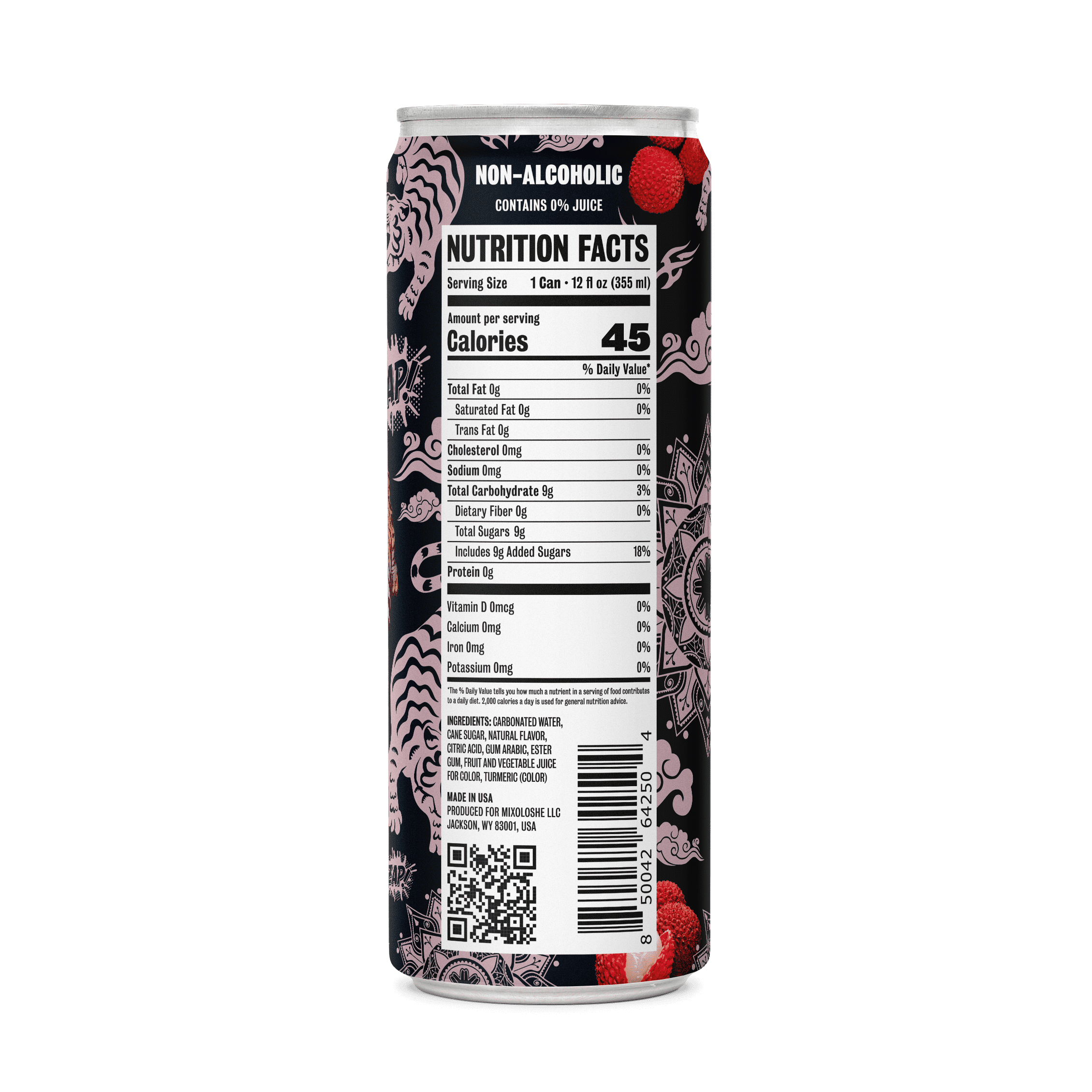 Mixoloshe mocktails non-alcoholic drinks, Alcohol Free Beverage Replacement, Low Calories, Mixer, With Electrolyte, Lychee Martini Flavor, Pack of 4