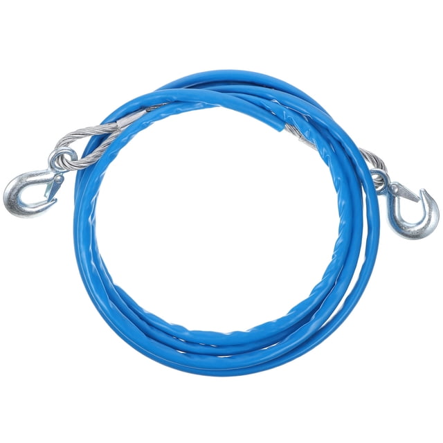 1pc 4m Cable de transporte de automóviles Ropio de automóvil resistente 7 toneladas Cordillero especial de cabrestante con ganchos espesos de remolque de automóvil (Azul)