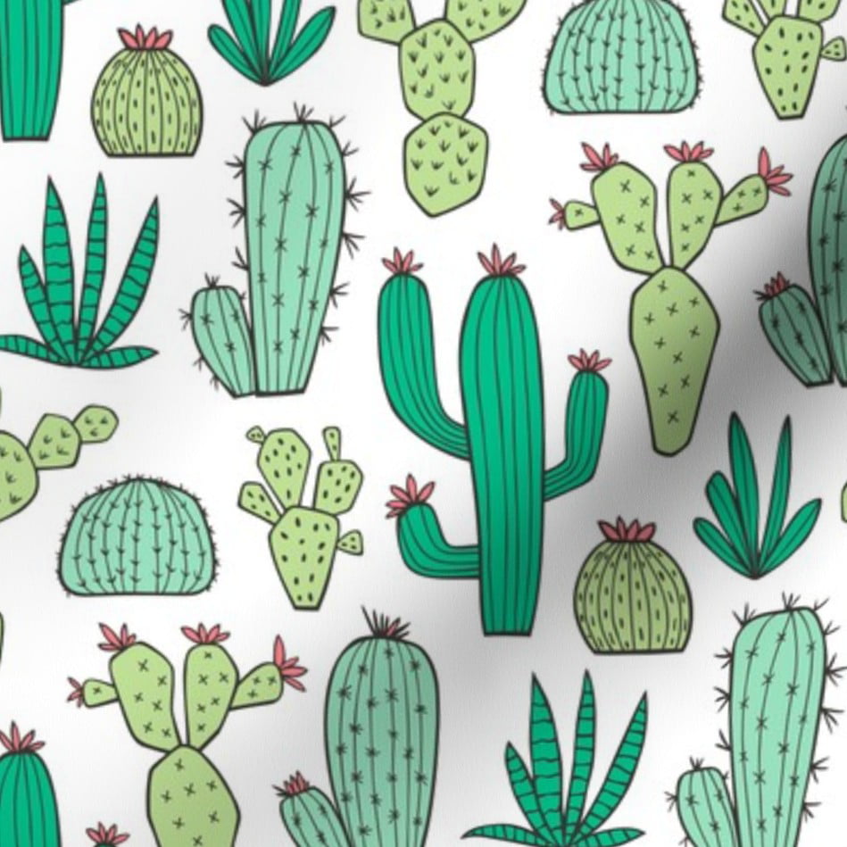 Cacti Cactus Southwest Botanical Desert Fabric Printed by Spoonflower BTY 