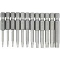 thumbnail image 1 of Juego de 12 puntas de destornillador con cabeza Torx, vástago hexagonal de 1/4" T5-T40 S2, juego de herramientas de 6 puntos con estrella a prueba de manipulaciones de seguridad, Versailles, 1 of 5