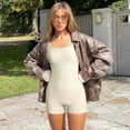 thumbnail image 4 of Shapewear for Women Tummy Control Long Sleeve Square Neck Bodysuit High Banded Waist One Piece Bathing Suit Slim Fit Sexy Rompers ,Beige, 4 of 5