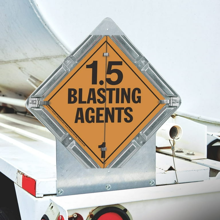 Aluminum Flip File Hazmat Placard, 7-Legend Worded Set - 13.75