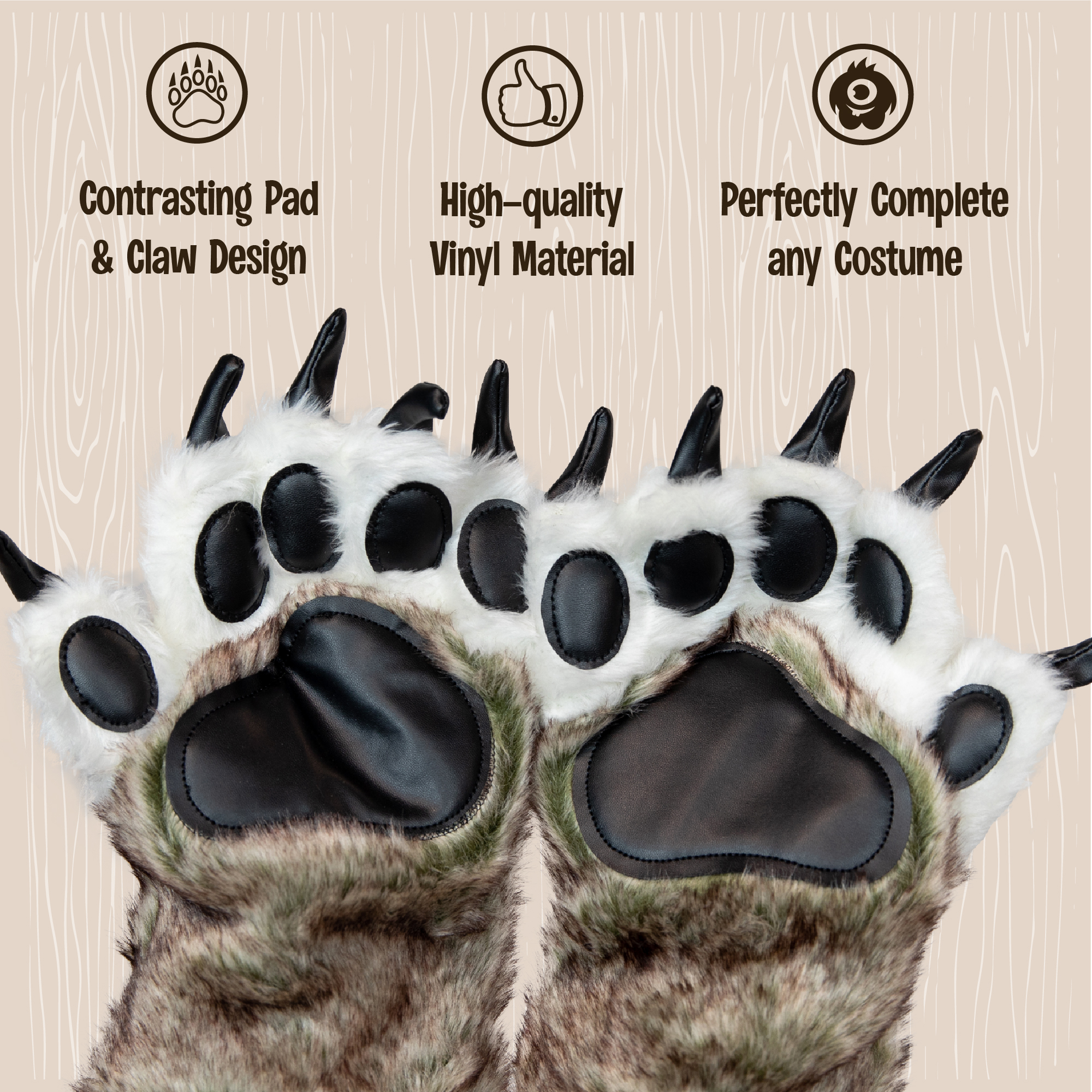 Lazy One Unisex Pantofole Bambini A Forma Di Zampa Di Lupo - Morbide E Stringate, Taglia Medium