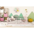 thumbnail image 2 of Full Size Minimalist Metal Floor Bed Frame, Montessori Bed with Fence and Door, Low Children Bed for Boy & Girl,Pink, 2 of 7