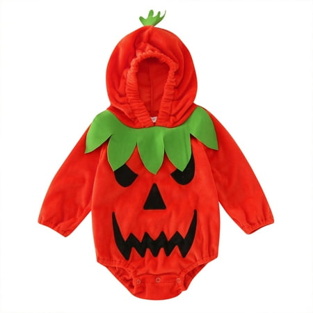 

nsendm Leotards Size 2t Toddler Boys Girls Long Sleeve Halloween Cosplay Romper Costume Soft Fleece Cool Bodysuit Orange 18-24 Months