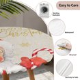 thumbnail image 3 of Red Santa Christmas Round Tablecloth for 36-44 Inch Tables, Fitted Table Cover with Elastic Edge, Xmas Snowflake Rustic Waterproof Outdoor Table Cloth Protector for Patio Garden Dinner Picnic, 3 of 9