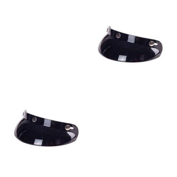 Soidarity Viseras de casco de protección solar de 3 ala a presión de alta resistencia a prueba de arañazos Protector estable profesional escudos al aire Negro brillante 2piezas Soidarity CBP489163