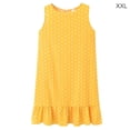 thumbnail image 1 of Robe Sans Manches à Pois pour Femmes, Robe à Volants Imprimée à Pois, Col Rond, Ample, Jaune, TTG, 1 of 7