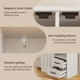 thumbnail image 5 of Kitchen Pantry Cabinet, 60.4" Farmhouse Pantry Storage, Freestanding Hutch with Doors & Shelves, Cupboard for Dining Room, White, 5 of 9