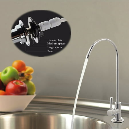 360° Rotation 304 Stainless Steel 1/4'' Chrome Reverse Osmosis RO Drinking Water Filter Kitchen Sink Faucet