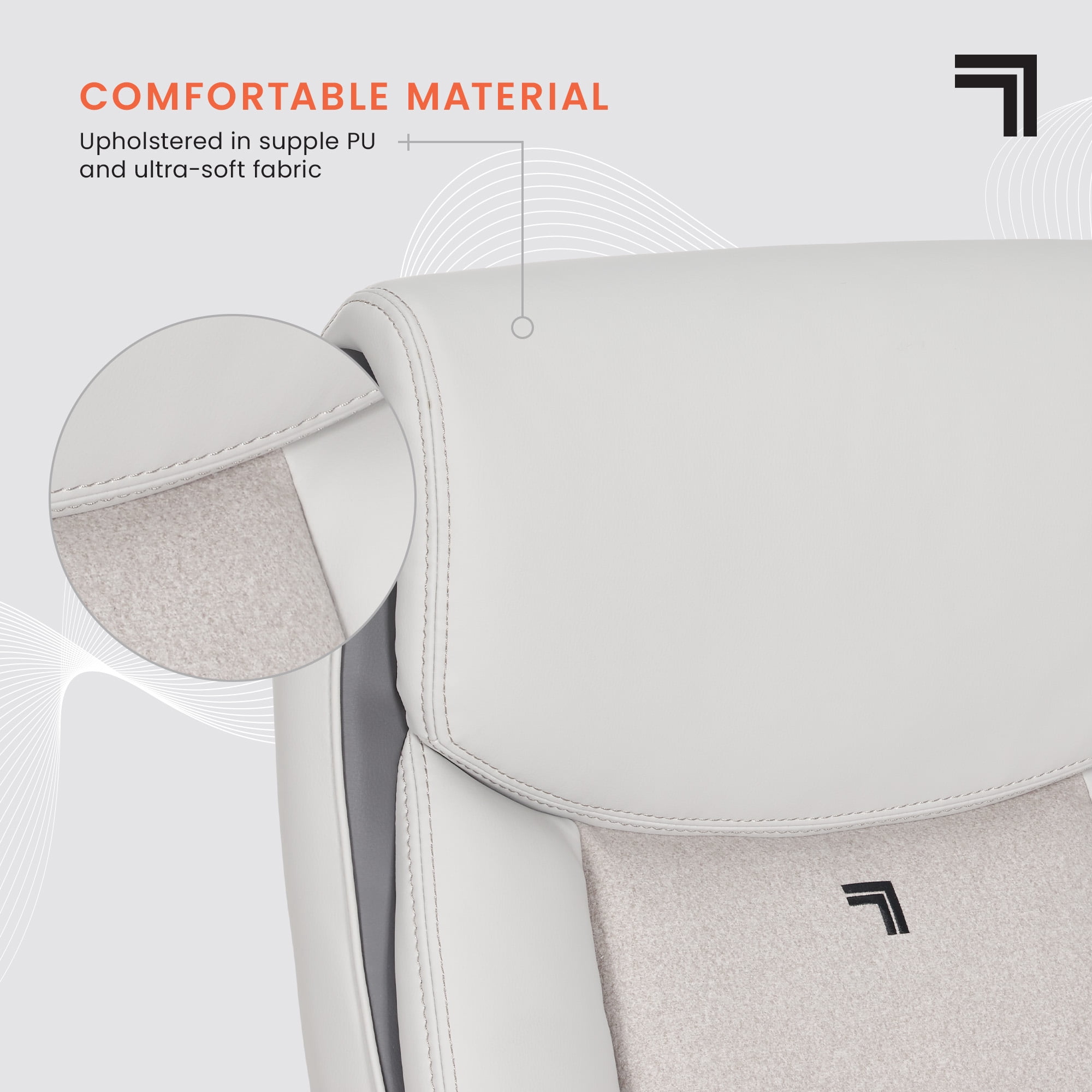 Sharper Image S-120 Massage and Heat Office Chair, White/Gray