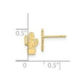 thumbnail image 2 of 14k Solid Yellow Gold Polished Cactus Post Earrings 9x5.5mm Wide Stud Earring for Women - .6 Grams, 2 of 2