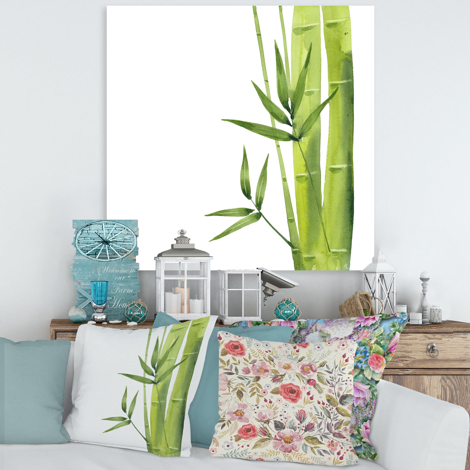Designart ' The Forest of Bamboo Branches V ' Tropical Canvas Wall Art Print