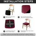 thumbnail image 6 of Fasiaou Seat Covers for Dining Room Chair, Stretch Fit Removable Washable Chair Seat Cushion Protector Slipcovers with Ties,Red, 6 of 7