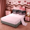thumbnail image 3 of Erosebridal Chic Cheetah Pattern 7-Piece Twin Bedding Sets,Pink Glitter Print Bowknot Letter R Bedding Comforter Set For Girls Kids,Reversible pink, 3 of 7