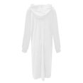 thumbnail image 6 of idosla Zip Up Long Hoodie Jackets for Women Oversized Fleece Tunic Sweatshirt 2025 Fall Winter Casual Solid Coat With Pocket (White, S), 6 of 6
