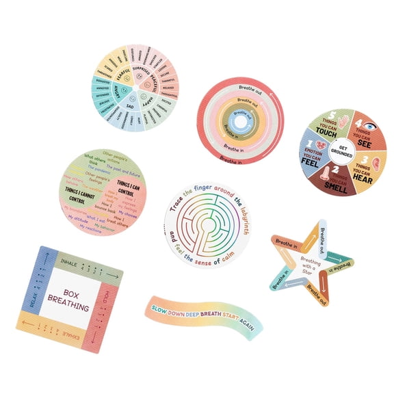 8/9 Pcs Anxiety Sensory Sticker Textured Calm Sticker Sensory Anxiety Sticker for Office Classroom Adults Teenagers