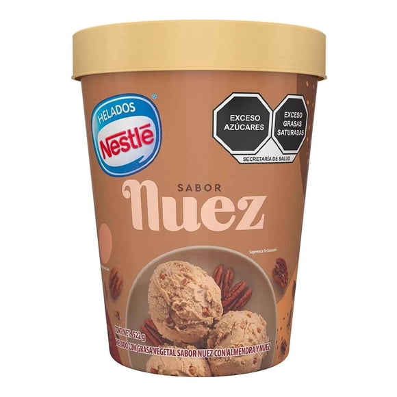 Helado Nestlé sabor nuez con almendra y nuez 522 g