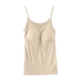 thumbnail image 2 of YHAJDS Women's Plus Size Tank Tops Women Built in Bra Tank Tops Solid Color V Neck Padded Yoga Loose Top, 2 of 4