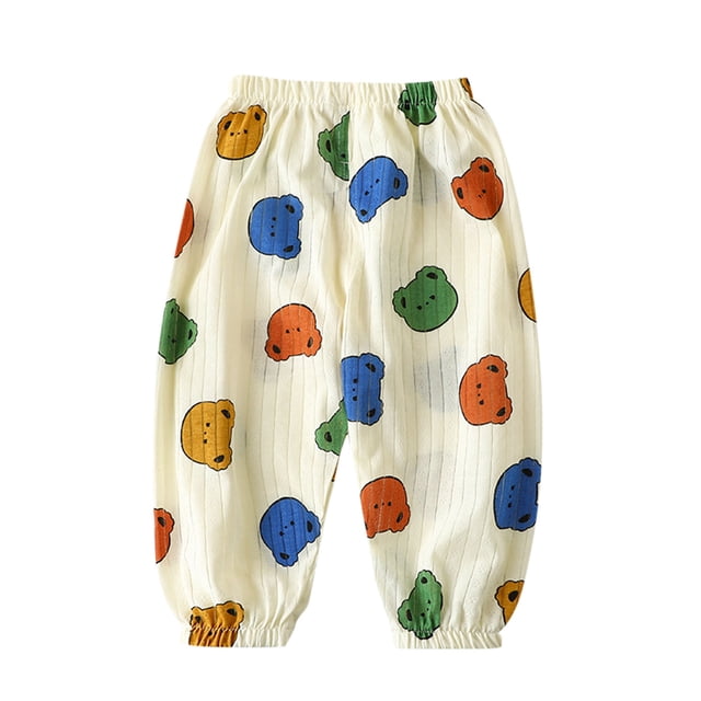 Odeerbi 1-6 Años Niños Niñas Pantalones Sudadera Algodón Estampado Oso Entrenamiento Deportes Pantalones Joggers Verano Transpirable Suelto Casual Joggers