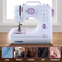 iMeshbean Sewing Machine Portable Electric Crafting Mending Machine Double Thread, Double Speed, 12 Built-In Stitches