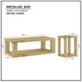 thumbnail image 7 of Rectangular Coffee Table Set of 2 with End Side Table, 2-Tier Wood Center Table with Sturdy Base and Open Shelf, Farmhouse Low Storage Table for Living Room, Home, Office, Apartment, Oak, 7 of 7