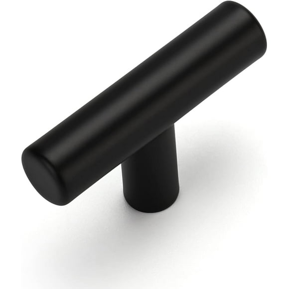 SURJDE 5 Pack Matte Black Cabinet Knobs Black Cabinet Pulls, Kitchen Cabinet Knobs Black Knobs for Cabinets and Drawers, Single Hole T Knobs