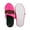 Pink, variant on Womens Slippers Two Tone Stripe Grosgrain Band Plush Foam Rubber Sole House Shoe, Pink, One Size