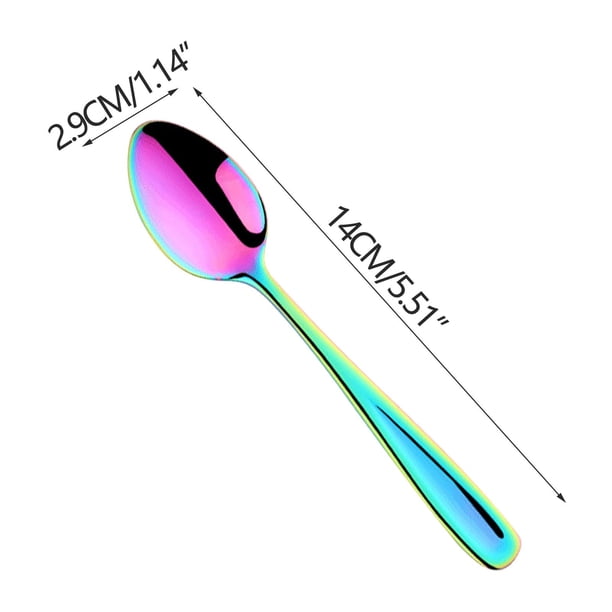 Mini Cucharas para Postres Mini Cuchara de Color de Acero Inoxidable, Pequeñas Cucharaditas Lindas Y Cucharas de Mezcla, así Como Cucharas de Postre para Niños