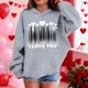 thumbnail image 4 of Sudadera con capucha y estampado de corazón de San Valentín, sudadera de manga larga para niños y niñas, chaqueta para niñas de talla mediana y grande., 4 of 7