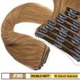 thumbnail image 2 of SEGO Human Hair Double Weft Clip In 100% Remy Human Hair Extensions 8PCS 18 Clips Extra Thick Virgin Human Hair Natural Smooth Full Head, 2 of 9