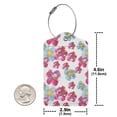 thumbnail image 4 of Naloa Watercolor Flowers Luggage Tag for Suitcase Leather Baggage Tag with Stainless Steel Loop Privacy Cover for Women Men Girls-2 PCS, 4 of 5