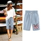 thumbnail image 2 of Pantalones Elásticos de la Cintura para las Mujeres Impresos Medias Pantalones Cortos, Bolsillos Casuales Poliéster para Toda la Temporada, 2 of 3