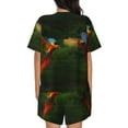 thumbnail image 6 of Fotbe Hybrid Parrot in the Forest Print Pajama Set for Women 2 Piece Loungewear Short Sleeve Tops and Shorts Set Soft Sleepwear-3X-Large, 6 of 7