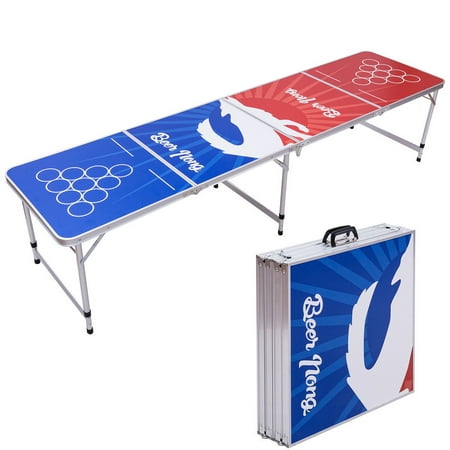 Costway 8ft Portable Folding Beer Pong Table Party Gaming Picnic Costway 8ft Portable Folding Beer Pong Table Party Gaming Picnic Camping Indoor Outdoor Com