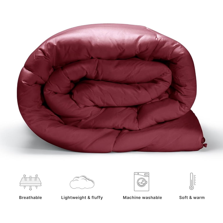 Premium Down Alternative Queen Comforter, Burgundy photo 2
