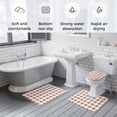 thumbnail image 5 of Brown Checkered Bath Mat 3 Piece Bathroom Rug Set, Farmhouse Buffalo Plaid Non Slip Bath Rug Contour Mat and Toilet Lid Cover, Absorbent Shower Mats Soft Bath Rugs and Mats Sets, 5 of 8