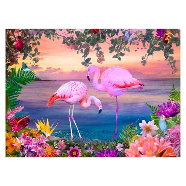 Rompecabezas de Cartón Wuundentoy Premium Edition 500 Pzs Flamencos en el Amanecer