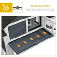 thumbnail image 5 of PawHut 83" Wooden Rabbit Hutch House with Run, Dark Gray, 5 of 9