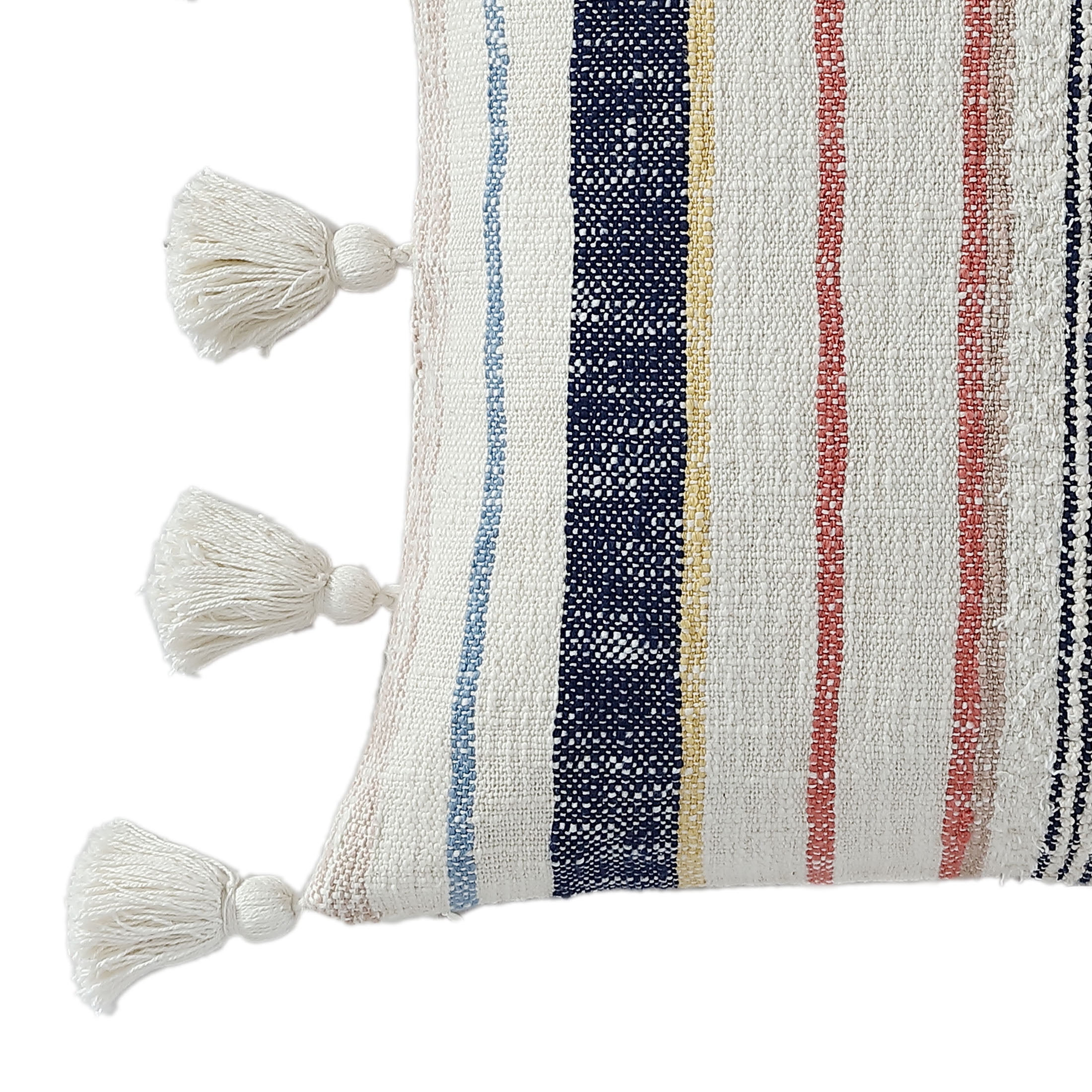 Better Homes & Gardens, Multi Stripes & Tassels Throw Pillow, Multi, 20" x 20", Square, 1 Piece