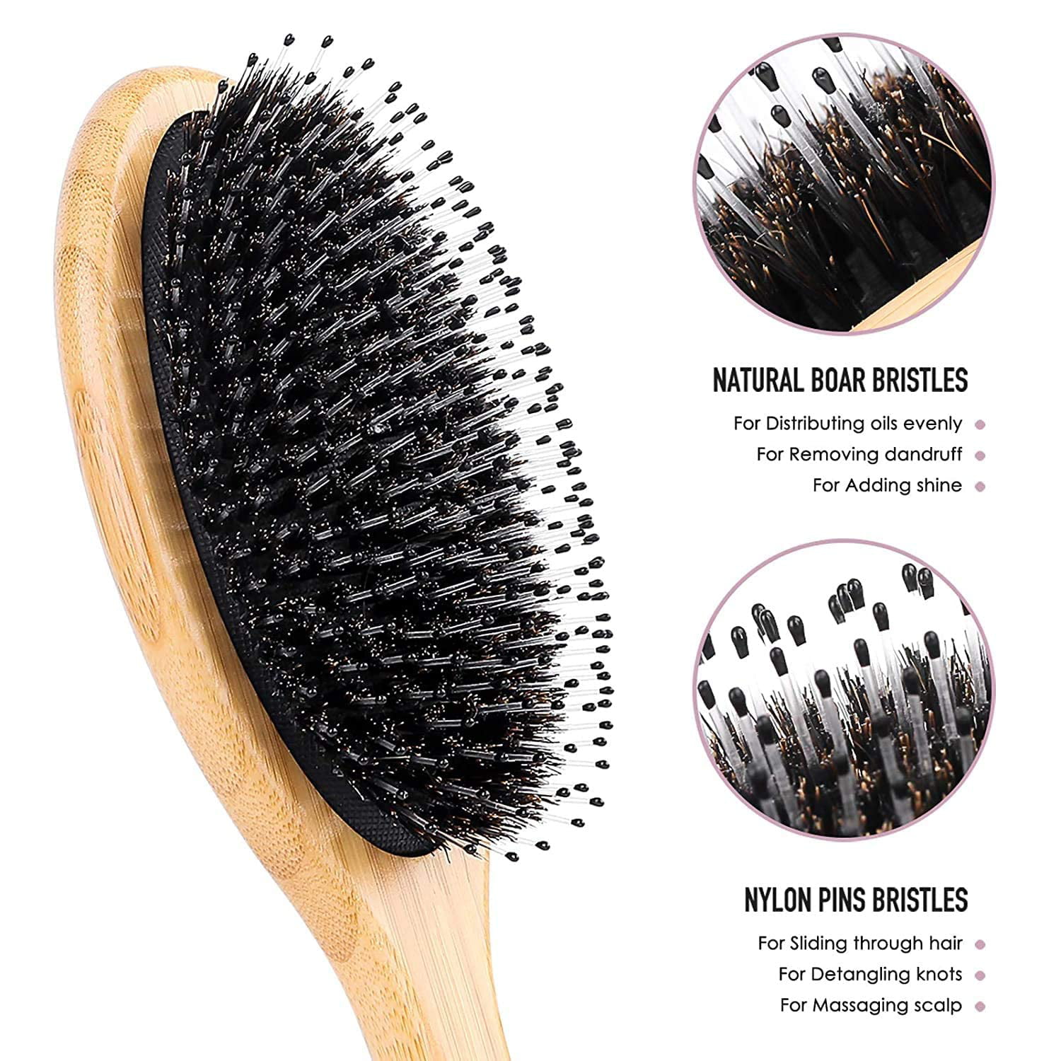 Boar Bristle Hair Brush set - Curved and Vented Detangling Hair Brush –  daniellewalkerenterprises