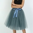 thumbnail image 2 of XIAONU Women's Tulle Midi Tutu Skirt Bow-Accented Fluffy Layered Skirts Elegant Princess Party Skirt, 2 of 6
