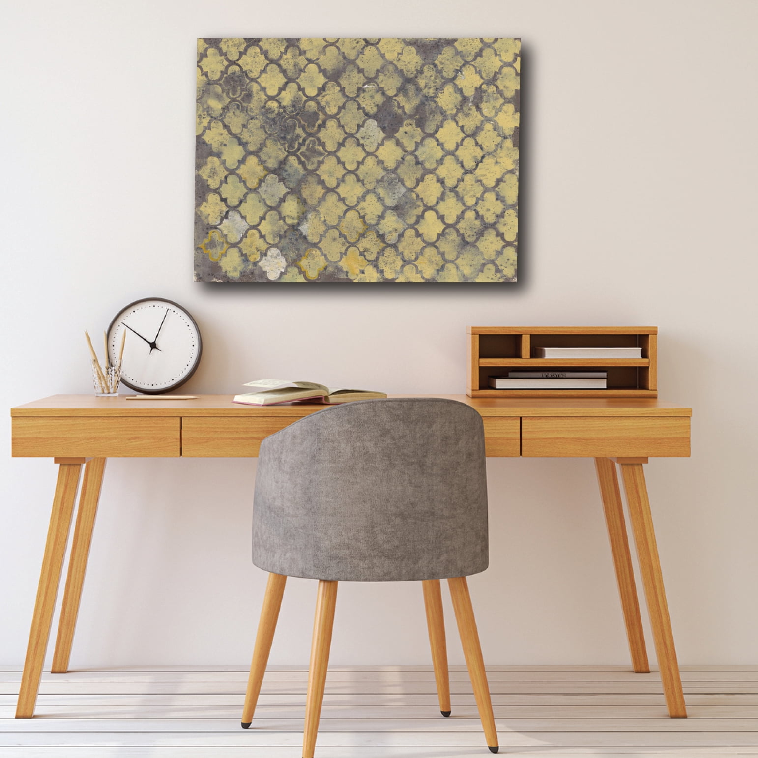 Gray & Yellow abstract Gallery-Wrapped Canvas Wall Art, 16x20