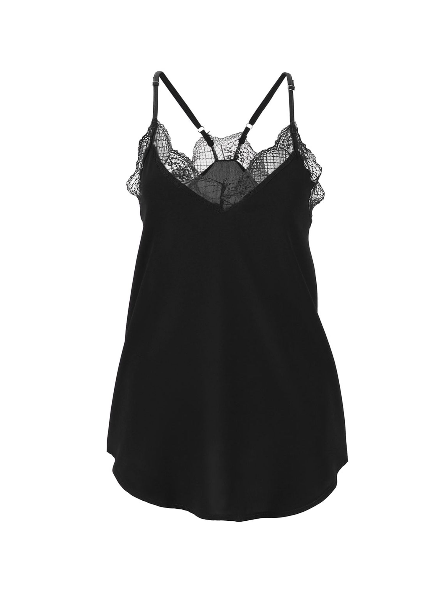 Gustave Women V Neck Lace Trim Cami Tops Spaghetti Strap