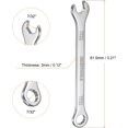 thumbnail image 2 of wqlpp-2pcs Thin Combination Wrench 7/32" 30Cr13 Stainless Steel Quenching Polish Mini Combination Spanner with Offset 12-Point Box End and 15° Angled Open End for Auto Repairs, 2 of 4