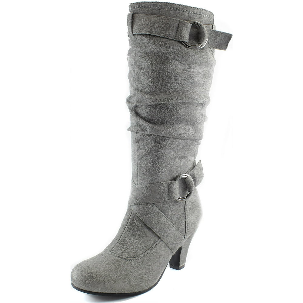 grey slouch boots with heel