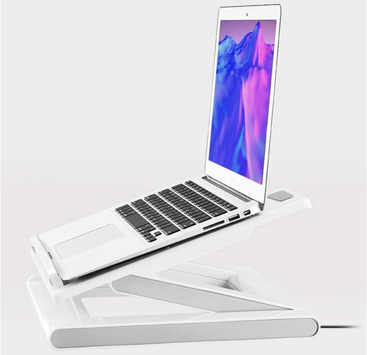 Actto Laptop Cooling Stand Holder, NBS-07W, Ergonomic Desktop Cooling Stand for Home or Office School Library Desk,White Product of Korea