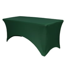 Your Chair Covers - Stretch Spandex 4 ft Rectangular Table Cover Hunter Green