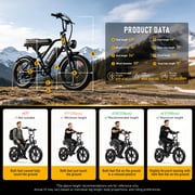 AMYET G60 Electric Bike for Adults, 1000W Peak 1500W, 48V 20Ah, 20x4 Fat Tire E Mountain Bike, UL2849