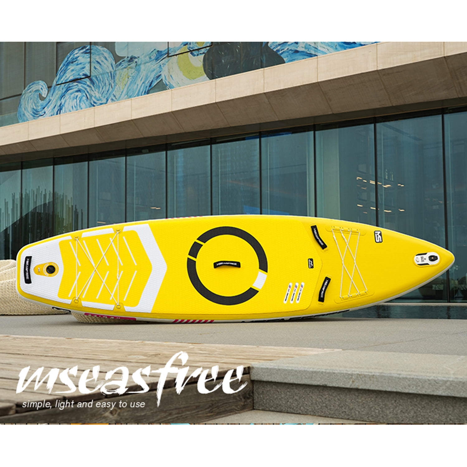 Kadyn Inflatable Stand Up Paddle Board with1 Fin, 1 Banner, 1 Paddle, 1 Pump, 1 Safety leash and 1 Backpack, Stand-Up Paddleboards for Beginners, Yellow Kadyn Inflatable Stand Up Paddle Board with1 Fin, 1 Banner, 1 Paddle, 1 Pump, 1 Safety leash and 1 Backpack, Stand-Up Paddleboards for Beginners, Yellow